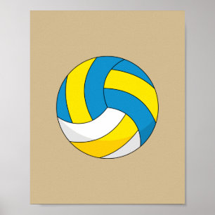 Póster Bola de voleibol personalizado
