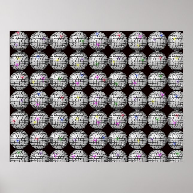Póster bola disco y estrellas (Frente)