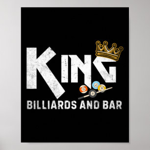 Póster Bola divertida del jugador de billar King Billiard