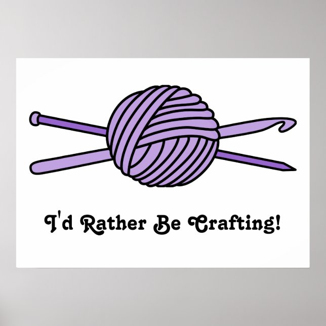 Póster Bola morada de Yarn (Knit & Crochet) (Frente)
