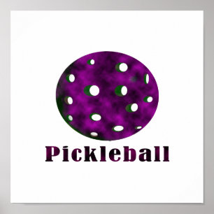 Póster bola púrpura nublada pickleball .png del texto n