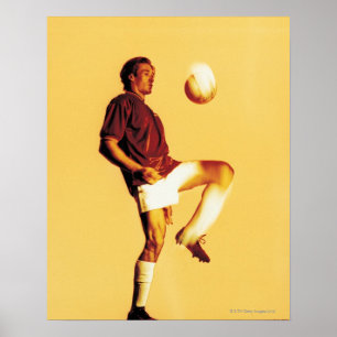 Póster bola que despide del jugador de fútbol de la
