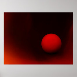 Póster Bola roja sobre oscuro