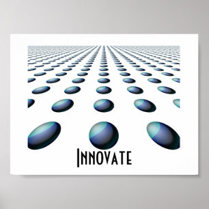 Póster Bolas azules estampadas en retroceso - Innovar