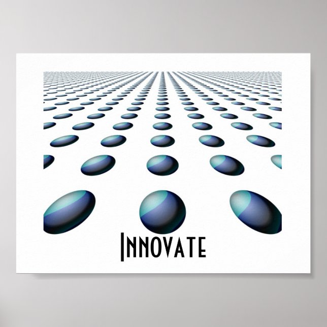 Póster Bolas azules estampadas en retroceso -  Innovar (Frente)