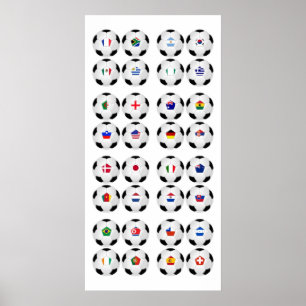 Póster Bolas con banderas - Copa Mundial 2010
