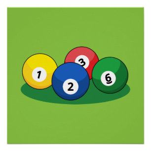 Póster Bolas de billar de billar de Billiard