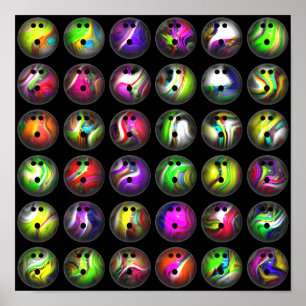 Póster Bolas de bolas coloridas