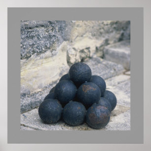 Póster Bolas de cañón apiladas