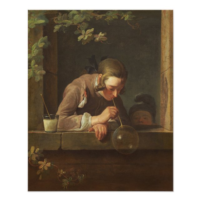 Póster Bolas de jabón, c. 1733-34 (aceite sobre lienzo) (Anverso)