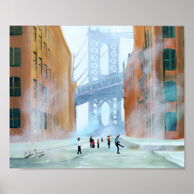 Póster Bolas de pegamento de Nueva York Puente de Brookly (Frente)