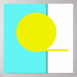 Póster Bold Abstract Art Circle Turquoise Green Yellow