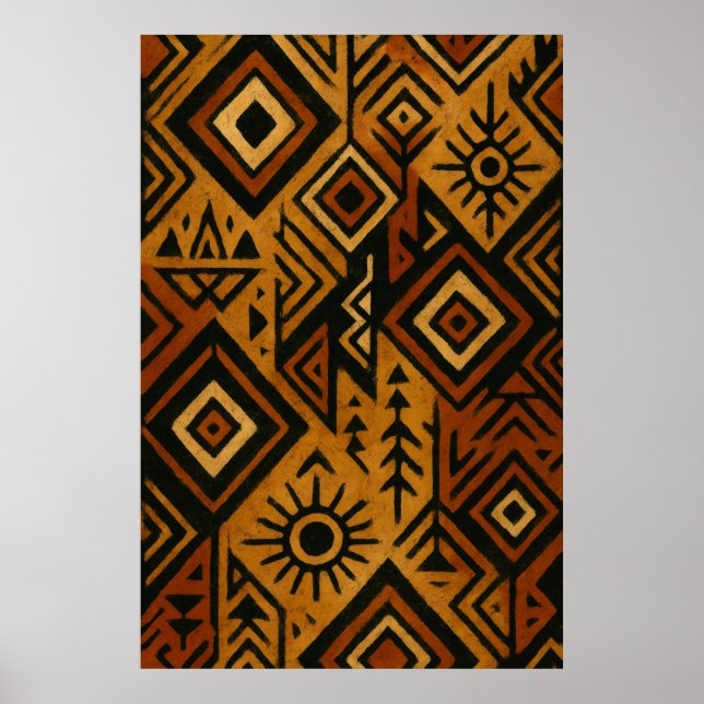 Póster Bold African Pattern Poster – Tribal-Inspired (Frente)