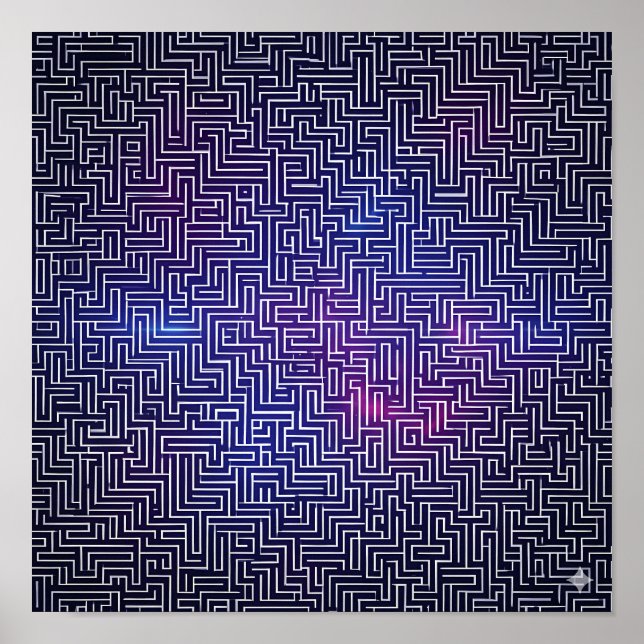 Póster Bold Flat Color Pattern: Laser Grid Pop Art (Frente)