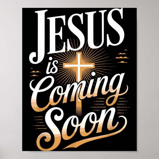 Póster Bold Jesus Is Coming Soon Christian Apparel  (Frente)