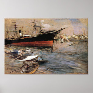 Póster Boldini - Barcos en la cuenca de San Marco 1899