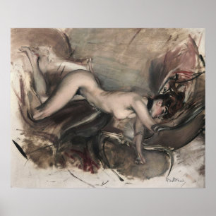 Póster Boldini - Figura de una joven mujer 1890