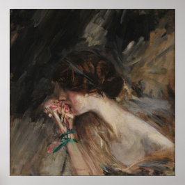 Póster Boldini - Joven Mujer Con Flor