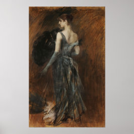 Póster Boldini - La Dama De Las Rubias En La Noche