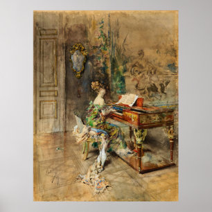 Póster Boldini - La pianista Lady