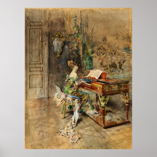 Póster Boldini - La pianista Lady (Frente)