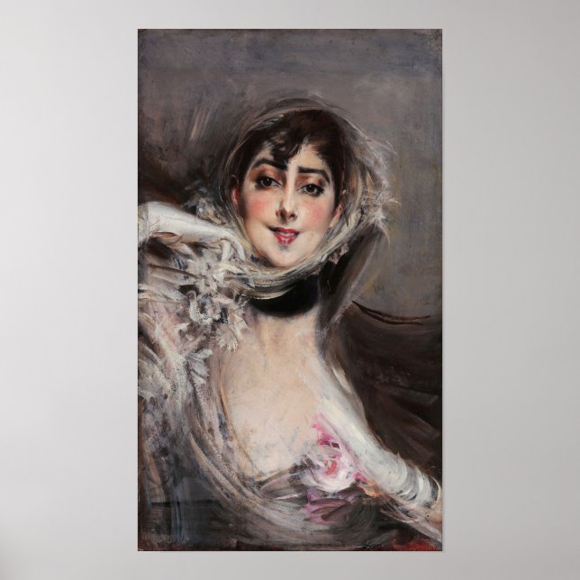 Póster Boldini - Mujer con guantes (Frente)