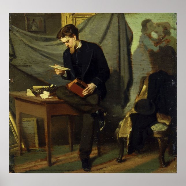 Póster Boldini - Retrato Del Pintor Alessandro Lanf... (Frente)