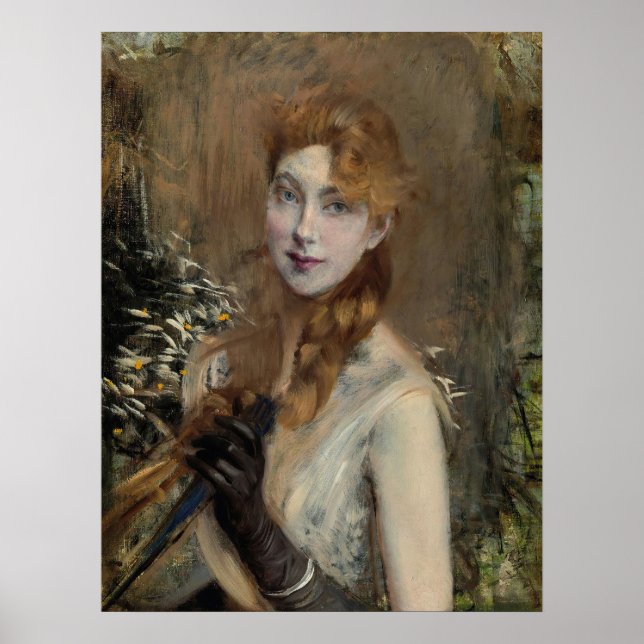 Póster Boldini - Trenza rubia 1885 (Frente)