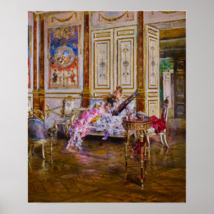 Póster Boldini - Un intérprete de laúd y un oyente