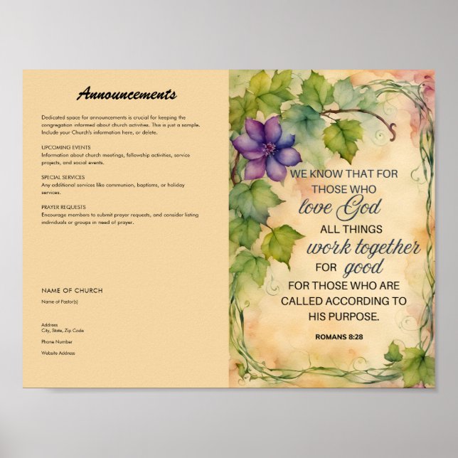 Póster Boletín de la Iglesia (Frente)