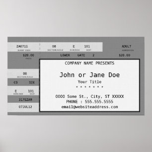 Póster boleto gris del concierto