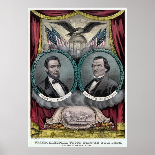 Póster Boleto presidencial republicano 1864 (Frente)