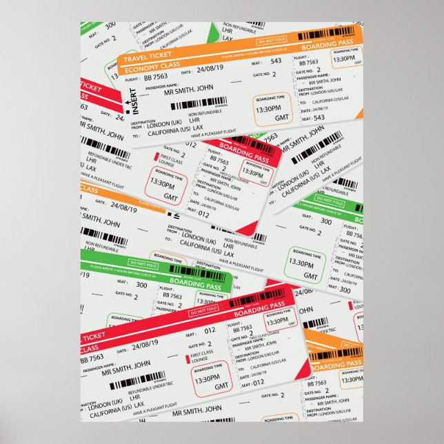 Póster Boletos de avión (Frente)