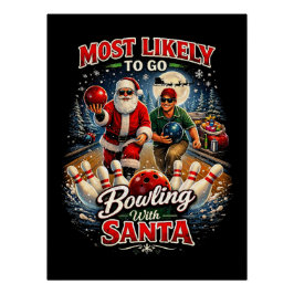 Póster Boliche con Santa