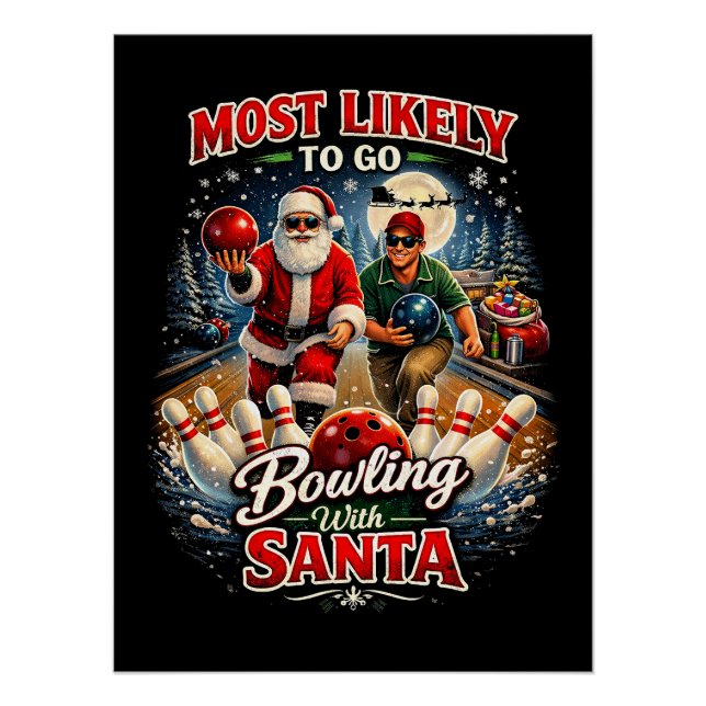 Póster Boliche con Santa (Anverso)