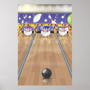 Póster Boliche de diez bolos