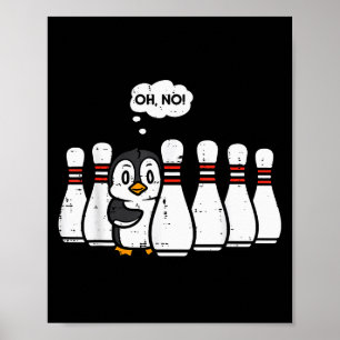 Póster Boliche de Pingüinos Ns Oh No Jugador Divertido Ho