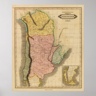 Póster Bolivia, Chile, Provincias Unidas