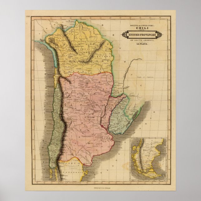 Póster Bolivia, Chile, Provincias Unidas (Frente)