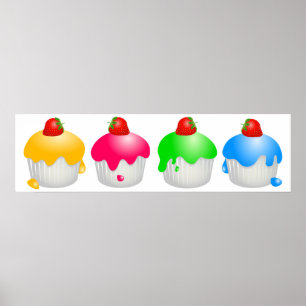 Póster Bollos de la fresa