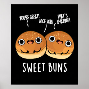 Póster Bollos dulces Graciosos Pun Oscuro BG