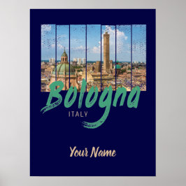 Póster Bologna Emilia-Romagna Italia recuerdo de época