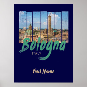 Póster Bologna Emilia-Romagna Italia recuerdo de época