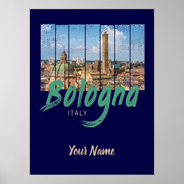 Póster Bologna Emilia-Romagna Italia recuerdo de época (Frente)