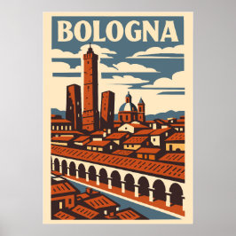 Póster Bologna Italy Retro Travel poster Vintage City