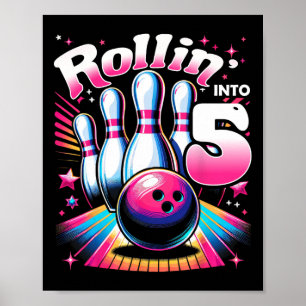 Póster Bolos Cumpleaños Rollin en 5 Fiestas Quinto Cumple
