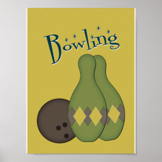 Póster Bolos retro de los años 50