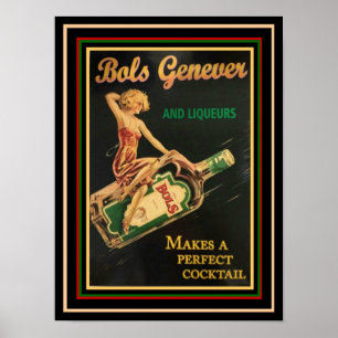 Póster Bols Genever Vintage Ad Poster 12 x 16