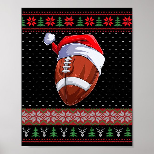 Póster Bolsa de fútbol Santa Hat Navidades Fun Ball Santa (Frente)