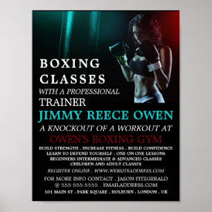 Póster Bolsa de punzonado, anuncio de clase de boxeo